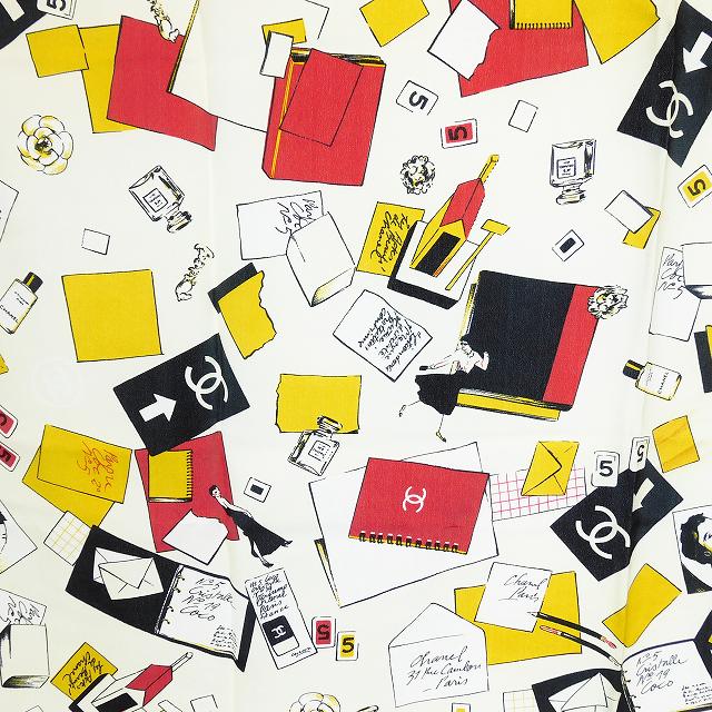 シャネル CHANEL 大判 ココマーク ココシャネル スカーフ No5 デザイン