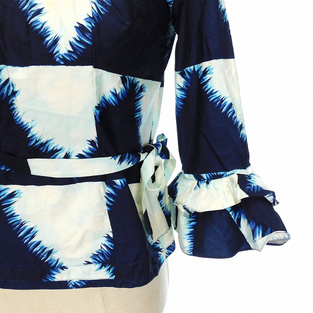 マルニ MARNI ブラウス シャツ 七分袖 スクエアネック フレア袖 総柄  