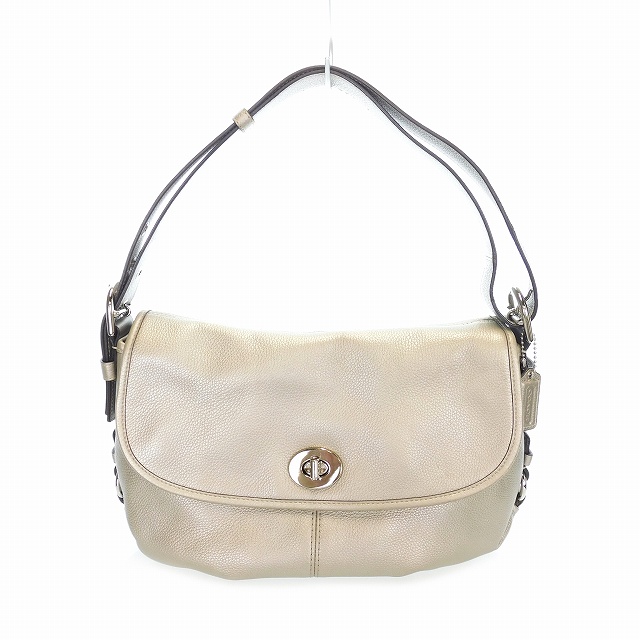 コーチ COACH F15170 ショルダーバッグ レザー フラップ シルバー 