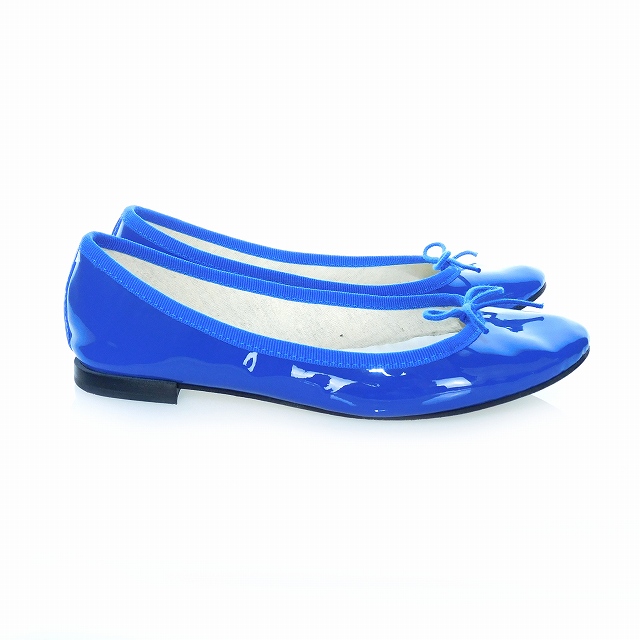 ぴろrepetto　レペット　エナメルリボン付きバレエシューズ　ネイビー レペット Repetto バレエシューズ フラットシューズ エナメル