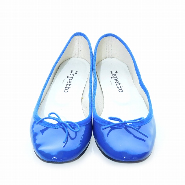 新品 repette レペット レザー フラットシューズ 36 ブルー 箱付き 新品 repette レペット レザー フラットシューズ 36 ブルー 箱付き