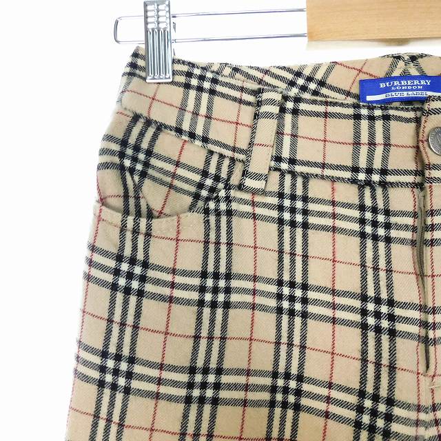 【良品】BURBERRY ウールパンツ ベージュ ノヴァチェック Mサイズ バーバリーブルーレーベル BURBERRY BLUE LABEL ノバチェック