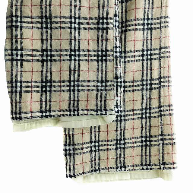 【良品】BURBERRY ウールパンツ ベージュ ノヴァチェック Mサイズ バーバリー クロップドパンツ ノヴァチェック 刺繍 38 ベージュ