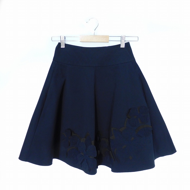 フォクシーニューヨーク FOXEY NEW YORK フレア スカート ひざ丈 花柄  