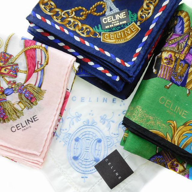 セリーヌ CELINE ハンカチ セット売り 4枚セット ハンカチーフ  