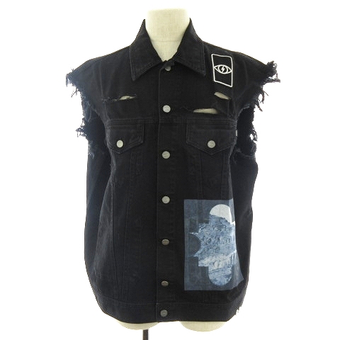 ディーゼル DIESEL デニムベスト ヴィンテージダメージペイント加工 