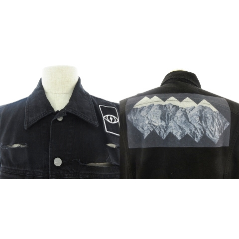 ディーゼル DIESEL デニムベスト ヴィンテージダメージペイント加工