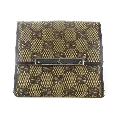 美品　グッチ財布　グッチ折り財布　グッチメタルプレート　グッチキャンバスブラウン Amazon | [グッチ] GUCCI 折財布 レディース 三つ折り 財布