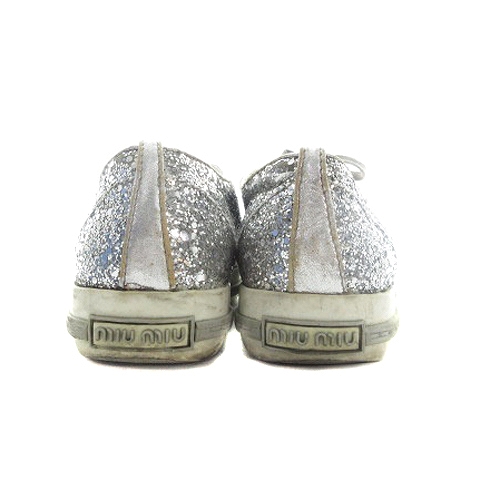 ミュウミュウ miumiu グリッター スニーカー ローカット ラウンドトゥ 