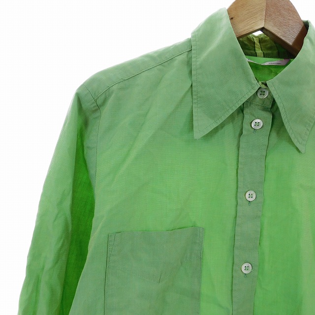 【美品 フラメンコ衣装】グリーン トップス ブラウス 緑 黄緑 ライトグリーン 緑 グリーン（シャツ・ブラウス｜トップス）：レディース