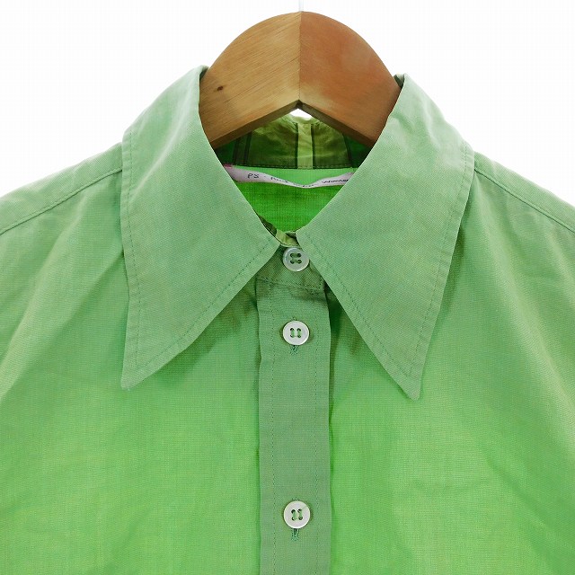 PAUL SMITH 鼻柄 長袖シャツ コットンシャツ イエローグリーン M PAUL SMITH 鼻柄 長袖シャツ コットンシャツ イエローグリーン M