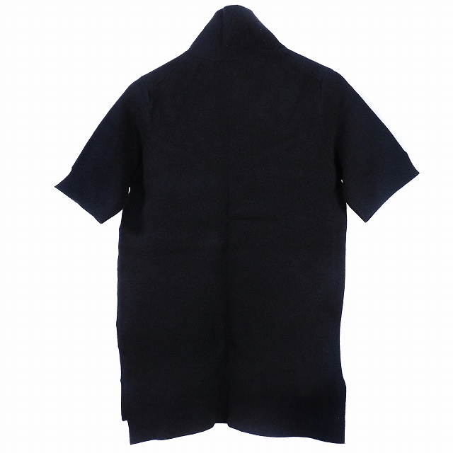 ザラ ZARA ニット カットソー 半袖 ハイネック スリット 無地 S