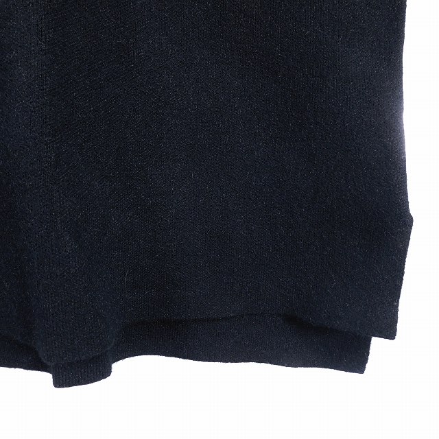 ザラ ZARA ニット カットソー 半袖 ハイネック スリット 無地 S 黒