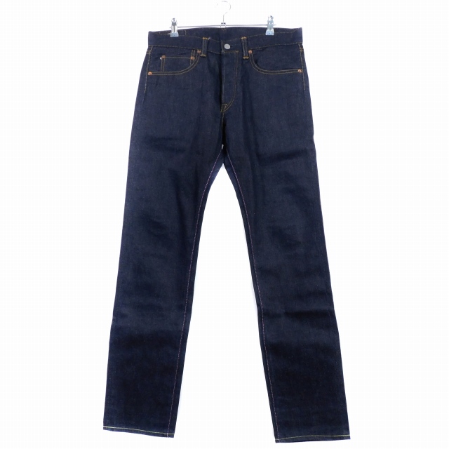 美品 濃紺 桃太郎ジーンズ W36 裾未直し 出陣レーベル デニムパンツ 未使用品 桃太郎ジーンズ MOMOTARO JEANS 0306-12SP 出陣レーベル