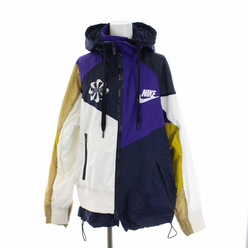 ナイキ NIKE sacai Hooded Anorak パーカー ジップアップ S 紺 