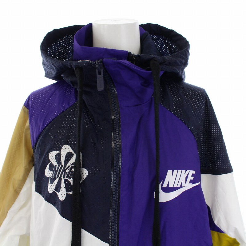 ナイキ NIKE sacai Hooded Anorak パーカー ジップアップ S 紺