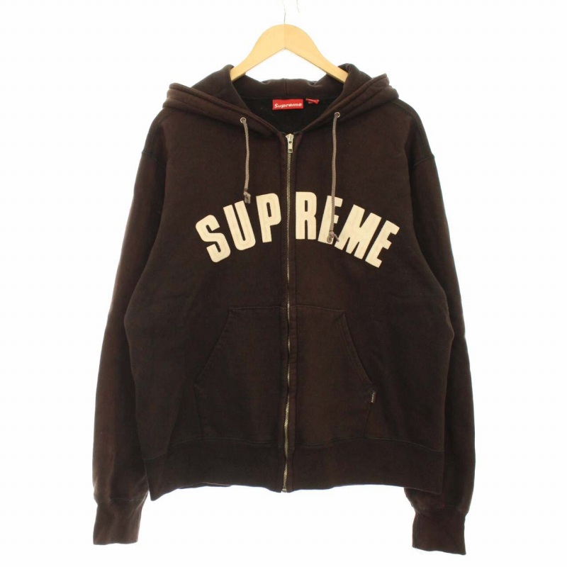 シュプリーム SUPREME 90年代 アーチロゴパーカー ジップアップ 裏起毛  