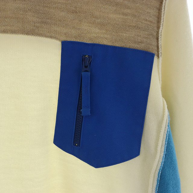 サカイ sacai 20AW Wool Knit Pullover ニット セーター クルーネック プルオーバー 長袖 ウール アルパカ混 1 S アイボリー 青 ブルー ベージュ オレンジ /SI2 メンズ