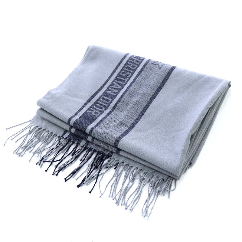 ディオール Dior マフラー ストール ショール 大判 ロゴ ライン