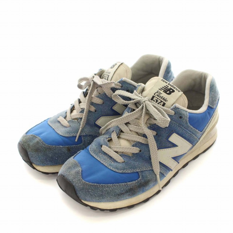 ニューバランス NEW BALANCE ML574VNR スニーカー スエード ナイロン 28.0 青 グレー /☆G ニューバランス NEW BALANCE ML574VNR スニーカー スエード ローカット