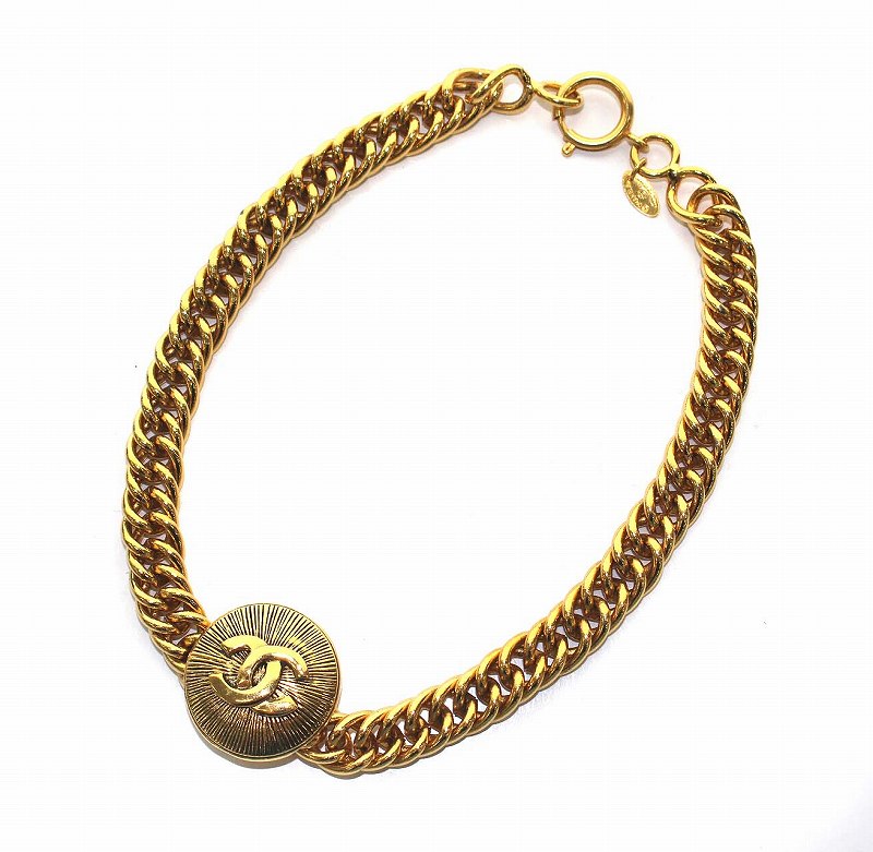 シャネル ココマーク チェーン ネックレス ゴールド ヴィンテージ CHANEL(シャネル) 70's coco mark chain necklace ココマーク チェーン
