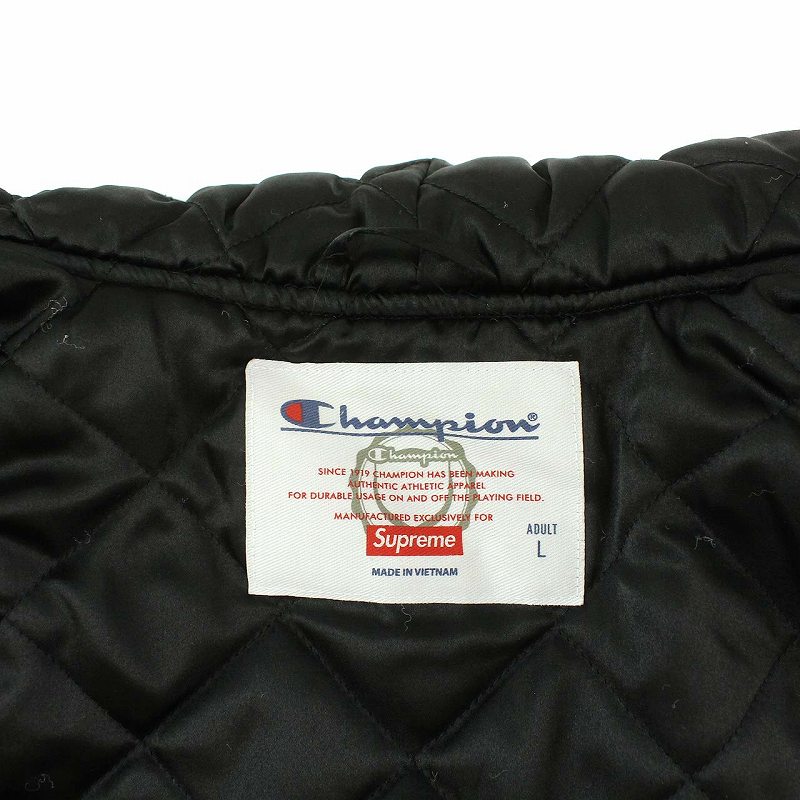 シュプリーム SUPREME Champion 18AW Hooded Satin Varsity Jacket