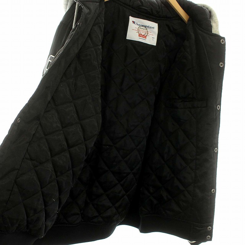 シュプリーム SUPREME Champion 18AW Hooded Satin Varsity Jacket