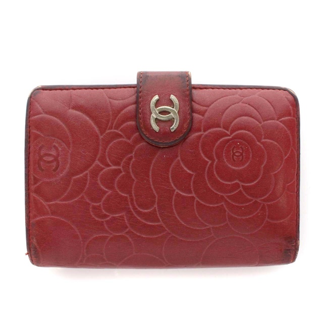 シャネル CHANEL カメリア 財布 二つ折り ココマーク ロゴ レザー 