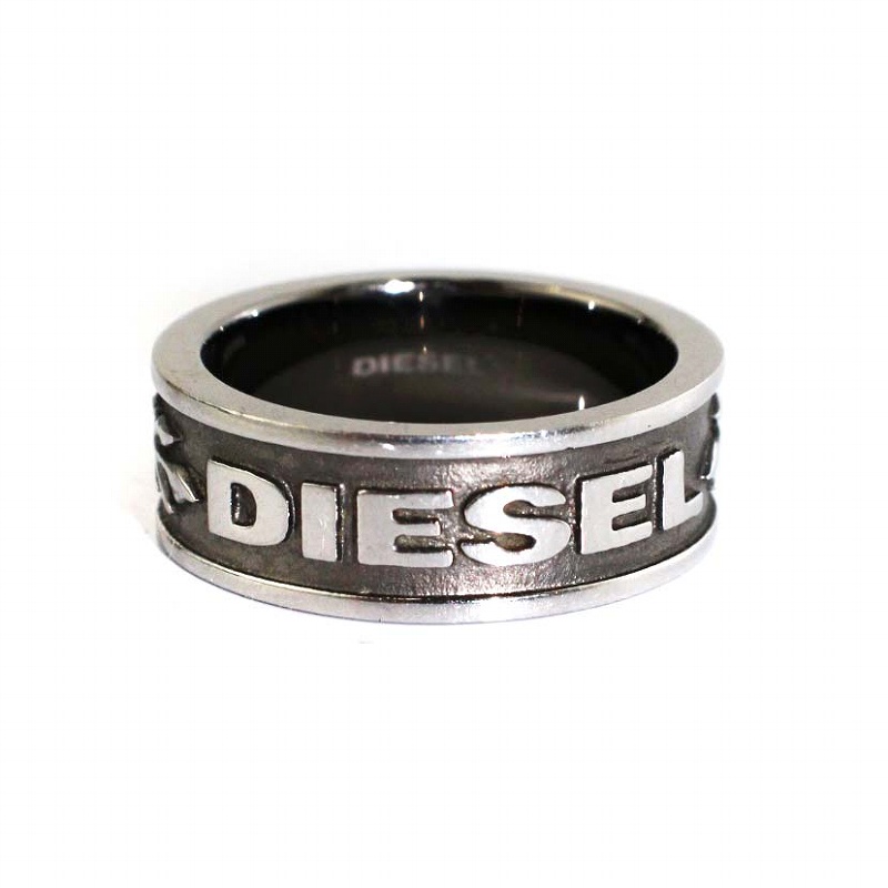 ディーゼル DIESEL 指輪 リング ロゴ STEEL 10 23号 シルバー色 