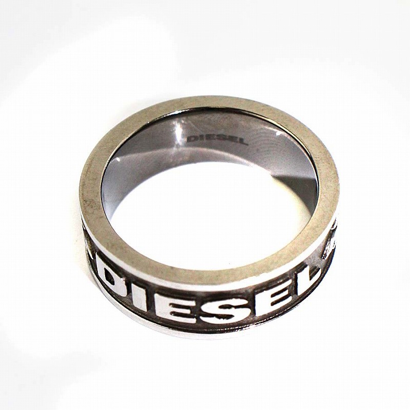 ディーゼル DIESEL 指輪 リング ロゴ STEEL 10 23号 シルバー色 