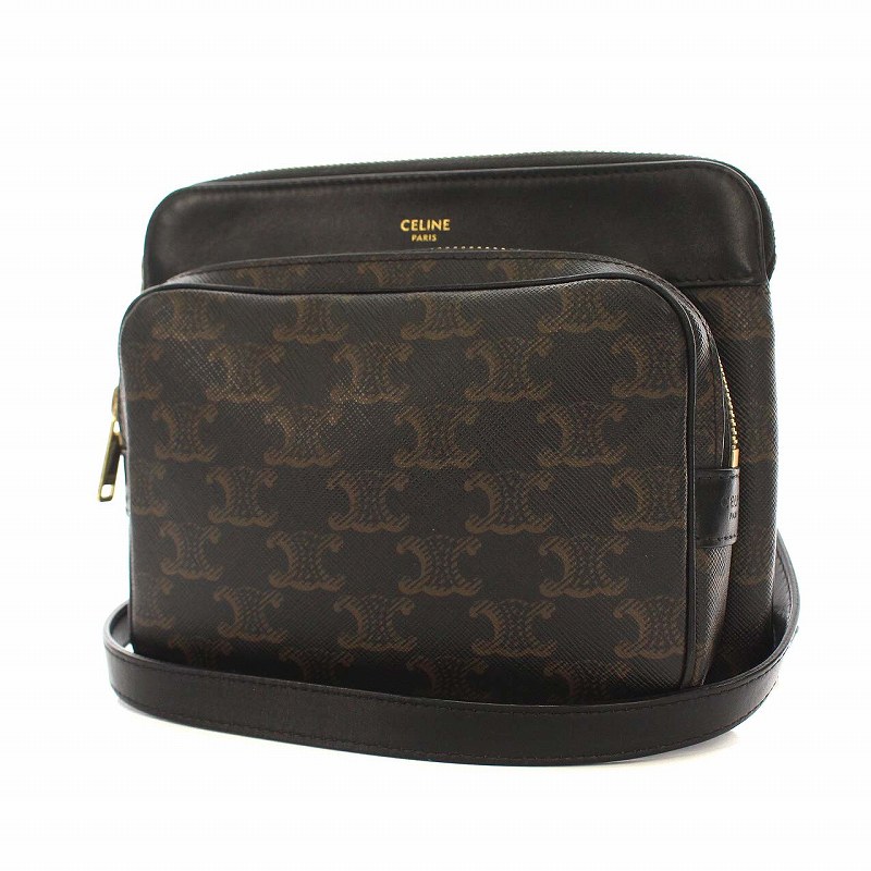 セリーヌ CELINE SMALL POCKET MESSENGER BAG マカダム柄 ショルダー 