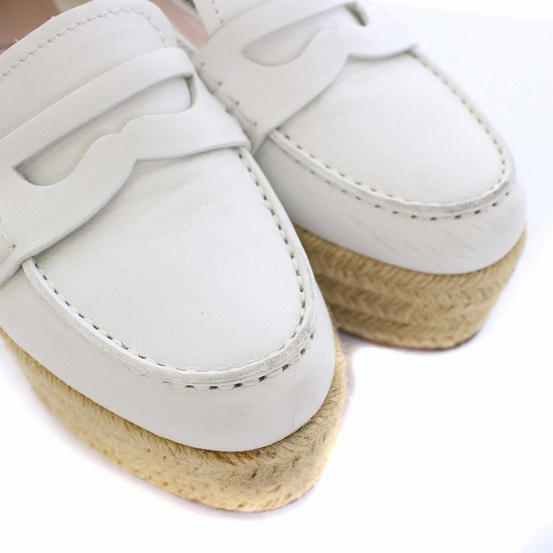 ミュウミュウ miumiu エスパドリーユ ローファー パンプス 厚底 レザー 