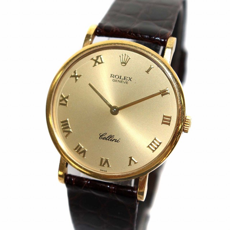 ロレックス ROLEX チェリーニ Cellini 手巻き 腕時計 クロコダイル  
