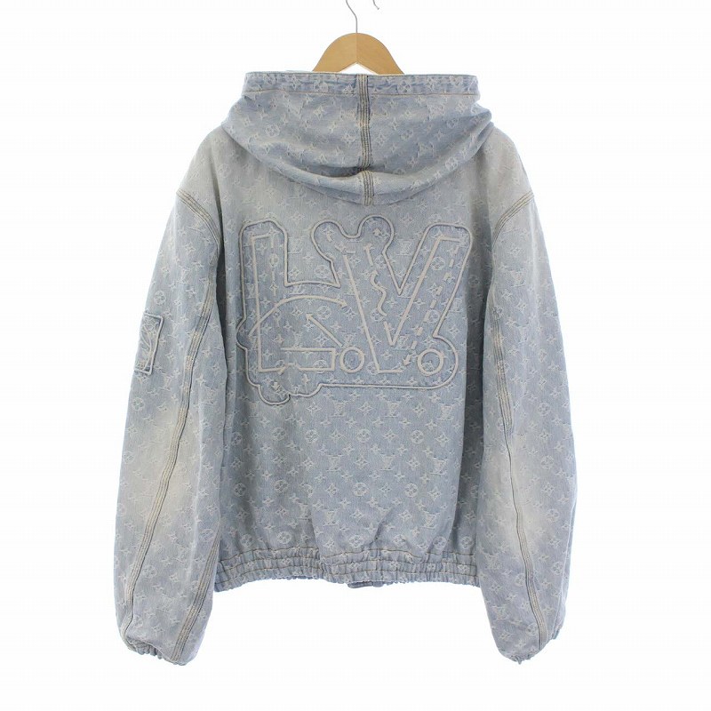 ルイヴィトン LOUIS VUITTON NBA 21AW ジップスルーフーディ デニム 