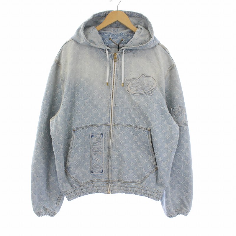 ルイヴィトン LOUIS VUITTON NBA 21AW ジップスルーフーディ デニム 