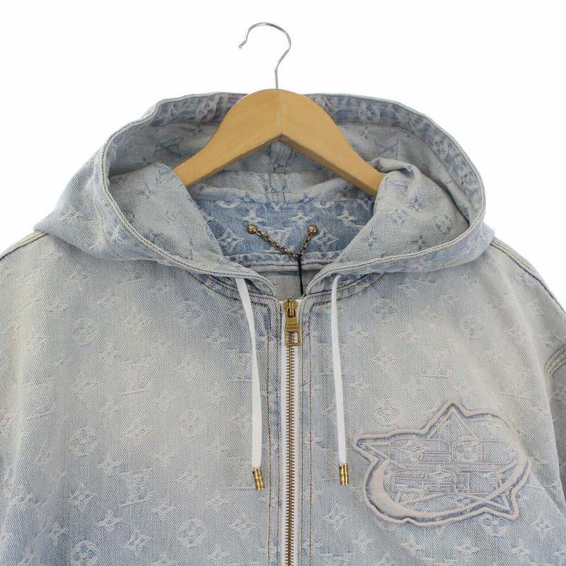 ルイヴィトン LOUIS VUITTON NBA 21AW ジップスルーフーディ デニム 