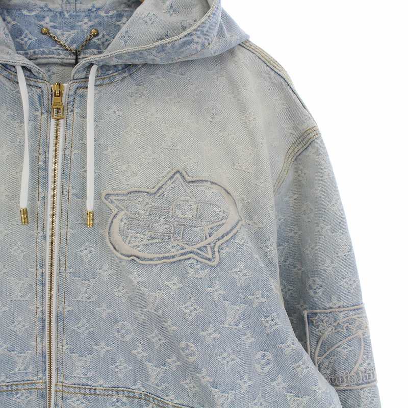 ルイヴィトン LOUIS VUITTON NBA 21AW ジップスルーフーディ デニム 