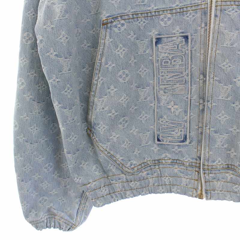 ルイヴィトン LOUIS VUITTON NBA 21AW ジップスルーフーディ デニム 