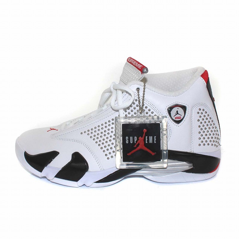 未使用品 ナイキ NIKE SUPREME AIR JORDAN 14 WHITE/RED エア  