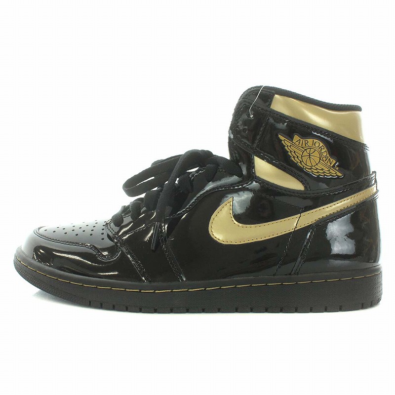 未使用品 ナイキ NIKE AIR JORDAN 1 HIGH OG BLACK-METALIC GOLD エア 