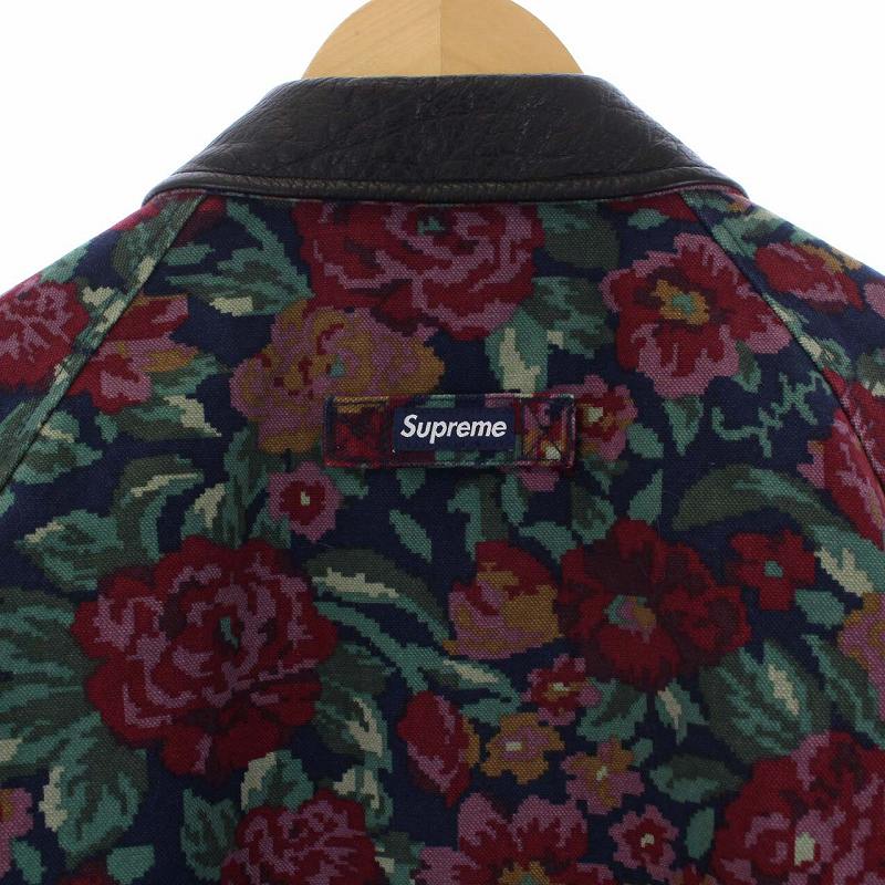 シュプリーム SUPREME 20AW Leather Collar Work Jacket Flower 中綿  