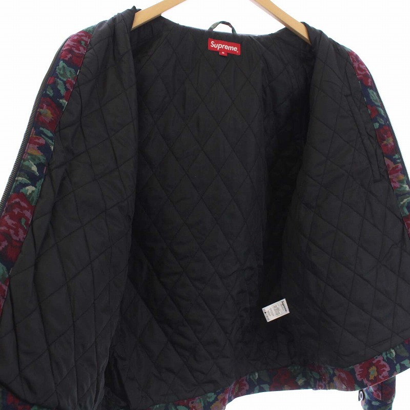 シュプリーム SUPREME 20AW Leather Collar Work Jacket Flower 中綿  