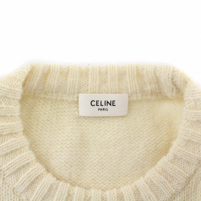 CELINE アイボリー ニット セーター セリーヌ CELINE 20SS Crew Neck Pullovers Wool Street Style