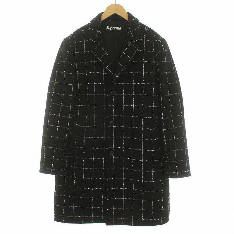 シュプリーム SUPREME 19AW Wool Windowpane Overcoat チェスター 