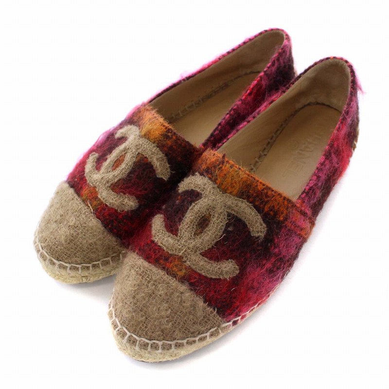 シャネル CHANEL 16A ココマーク エスパドリーユ スリッポン フラット 