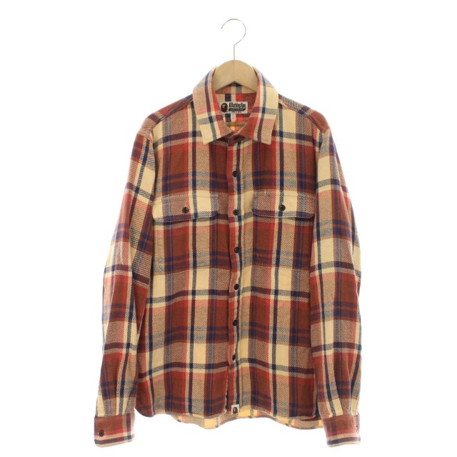 アベイシングエイプ A BATHING APE ネルシャツ チェック 猫目