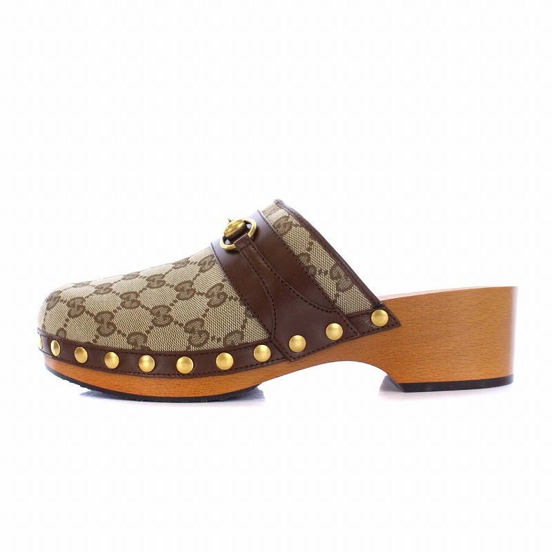グッチ GUCCI 22AW ホースビット ミュール GGキャンバス サンダル 