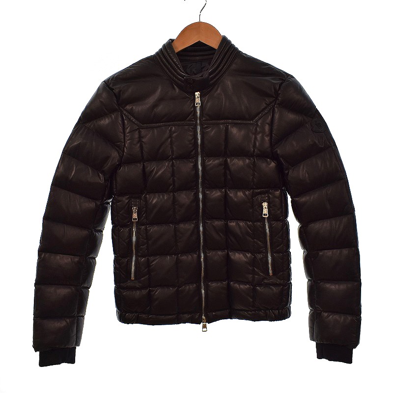 モンクレール MONCLER CHARENTE GIUBBOTTO 羊革 ラムレザー ダウン 