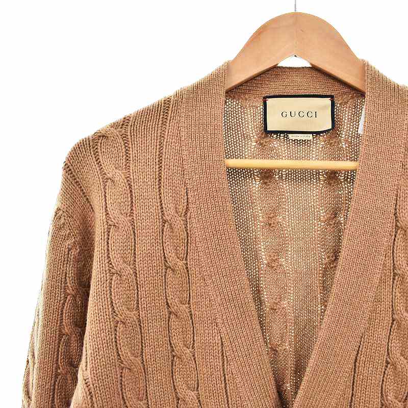 グッチ GUCCI 21AW ウェブ ストライプ付き ケーブルニット