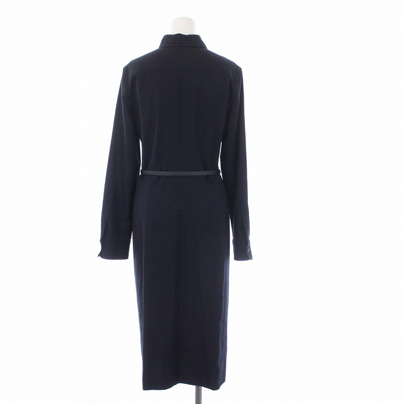 マックスマーラ MaxMara シャツワンピース フリル ネイビー 38 白タグ